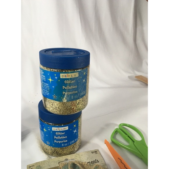 Crafts scissors bundle/glitter purple and gold/stickers daisy and embellishment - Picture 4 of 6